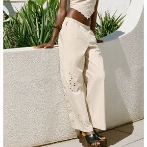 ZARA Beautiful Embroidered Pajama Pants